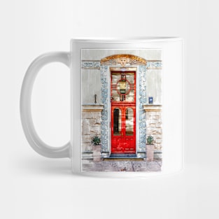 Vintage Red Door In Latvia Mug